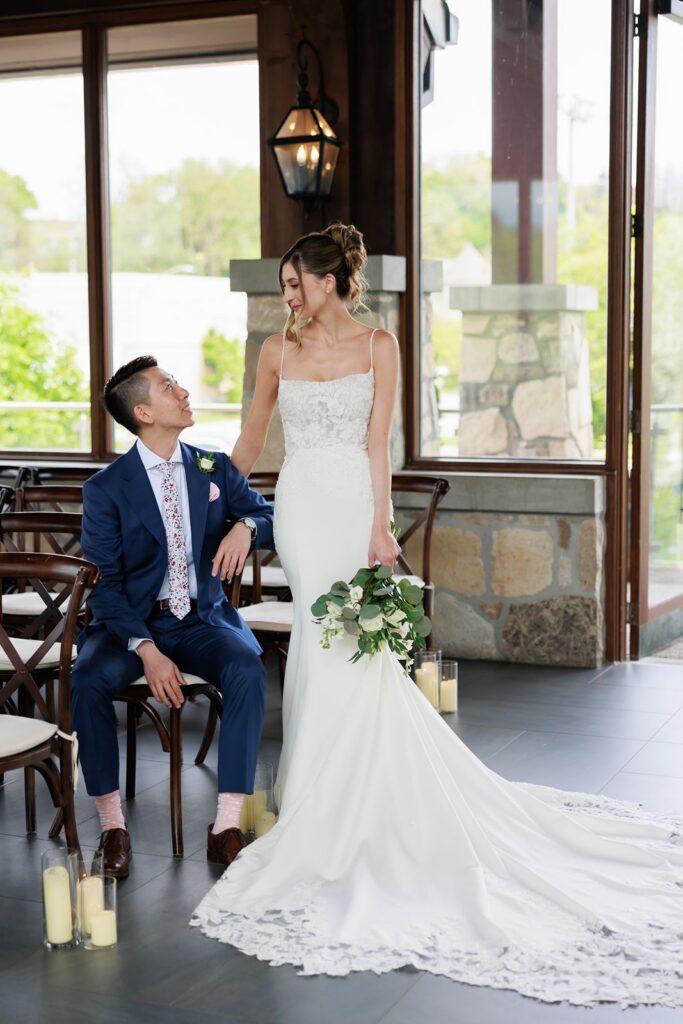 couple inside the cambridge mill ceremony space