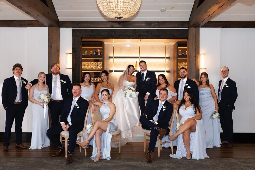 wedding party photos at whistle bear in cambridge