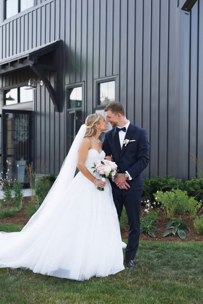 bride and groom at their modern wedding at tpc osprey valley in caledon ontario 
